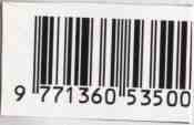 Barcode with a number 6 (six) occuring at the end and cut away